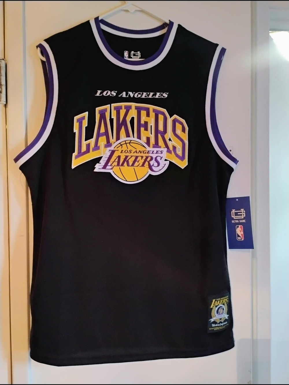 NBA Los Angeles Lakers Black Jersey with Purple & Gold Logo
